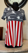 Load image into Gallery viewer, Short Sleeve Patriotic Top - Red, White & Blue