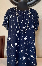 Load image into Gallery viewer, Short Sleeve Stars Top - Navy & White