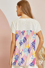 Load image into Gallery viewer, Short Sleeve Patchwork Print Top