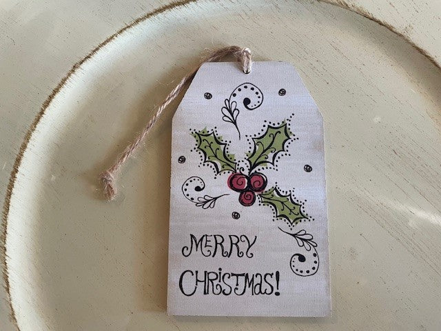 Christmas Wooden Gift Tag - Merry Christmas