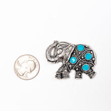 Load image into Gallery viewer, Attractables - Jewelry for your Purse - Silver +Turq Elephant
