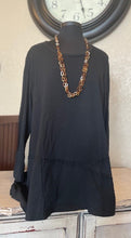Load image into Gallery viewer, Round Neck Long Sleeve SharkBite Tunic - Black