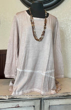 Load image into Gallery viewer, Round Neck Long Sleeve SharkBite Tunic - Flax