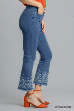 Load image into Gallery viewer, Umgee Cropped Flare Jean with Animal Print Detail
