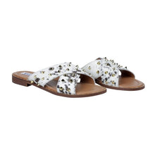 Load image into Gallery viewer, "Chrerub" Studded Hairon Print Slides by Myra