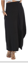 Load image into Gallery viewer, Boho Chic Gathered Tie Maxi Skirt - Black