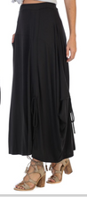 Load image into Gallery viewer, Boho Chic Gathered Tie Maxi Skirt - Black