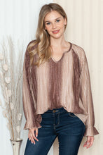 Load image into Gallery viewer, Long Sleeve V-Noch Neckline Blouse
