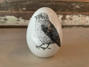 4" Ceramic Egg with Bird Print