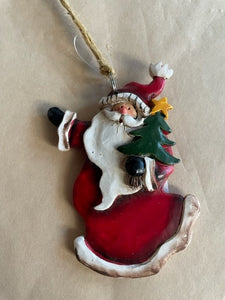 Santa Ornament with Tree