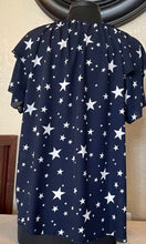 Load image into Gallery viewer, Short Sleeve Stars Top - Navy &amp; White
