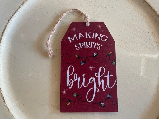 Christmas Wooden Gift Tag - Making Spirits Bright
