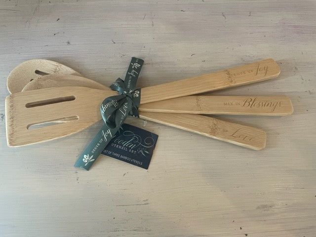 Bamboo Spoon Set - BLESSINGS, LOVE, JOY