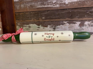 Decorative Christmas Rolling Pin-Green Handle