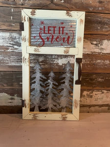 Weathered Door Christmas Tree Sign