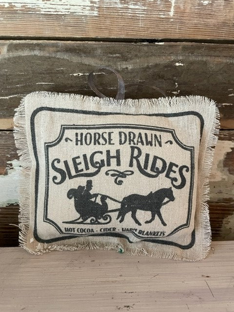 Sleigh Rides Pillow Ornament