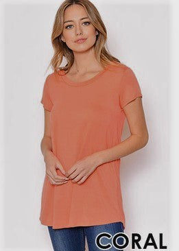 Solid Basic Tee - Coral