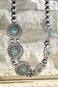 Short Concho Necklace & Earring Set
