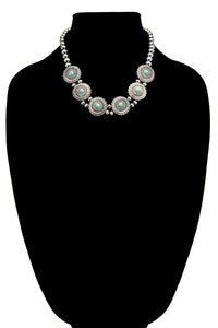 Short Concho Necklace & Earring Set