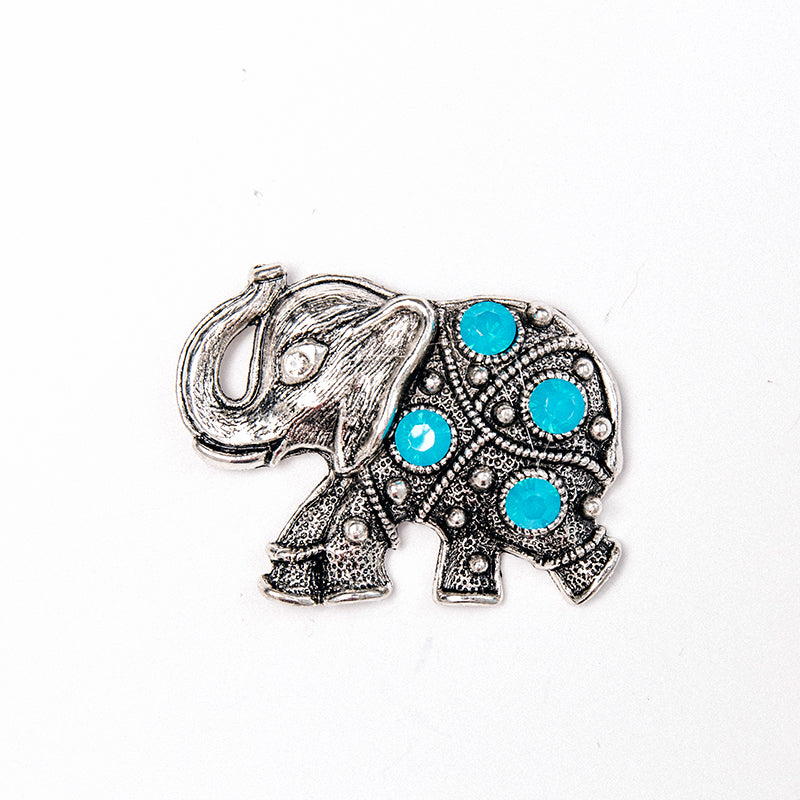 Attractables - Jewelry for your Purse - Silver +Turq Elephant