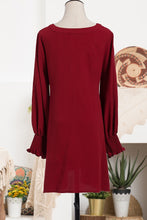 Load image into Gallery viewer, Peasant Tunic with Ruffle Sleeve - Crimson
