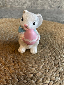 Bunny Figurine with Pink Egg