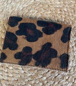 Leather Card Holder - Leopard Print