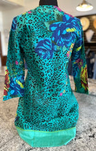Load image into Gallery viewer, Blue &amp; Turquoise Print Cover-Up Dress
