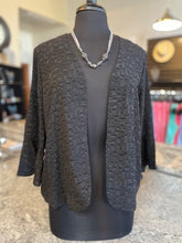 Load image into Gallery viewer, Textured Bell Sleeve Cardigan - Black
