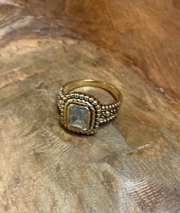 Antique Gold & Blue Topaz Fashion Ring