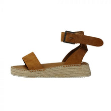 Load image into Gallery viewer, Mustard Suede Leather Wedge Sandals by Myra
