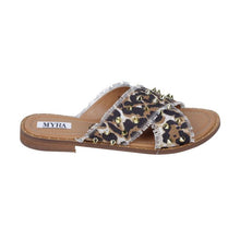 Load image into Gallery viewer, &quot;Fudge&quot; Studded Leopard Print Slides by Myra
