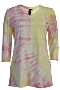 Supima Cotton 3/4 Sleeve Tye-Dye Tunic